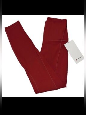 NWT*LULULEMON*SIZE 4*ALIGN HIGH RISE 25” PANT*POCKETS*AUTHENTIC*DESERT RED*$128